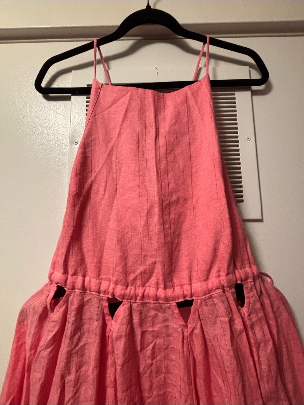 NWT Cult Gaia Bella Pink Linen Tie Up Cutout Open Back Maxi Dress S - Picture 8 of 14